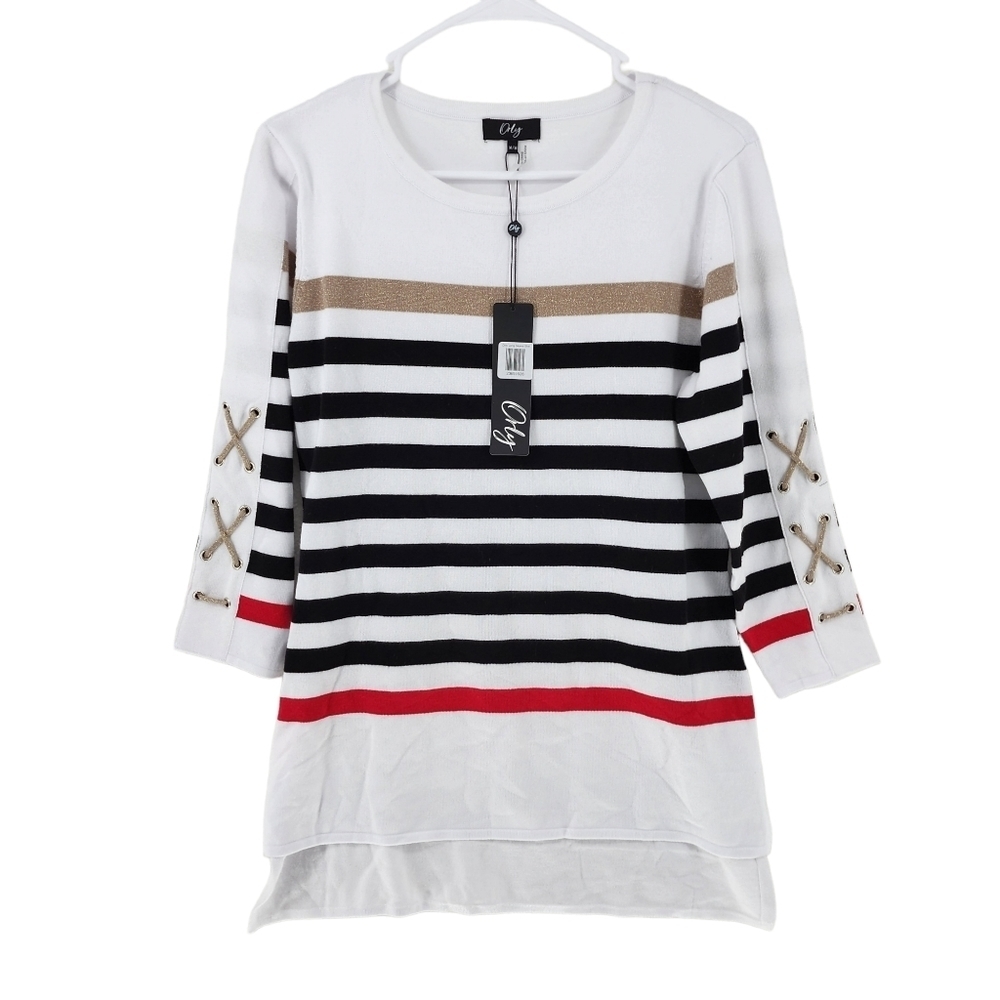 Orly Women's Stripe Long Sleeve Sweater Shirt